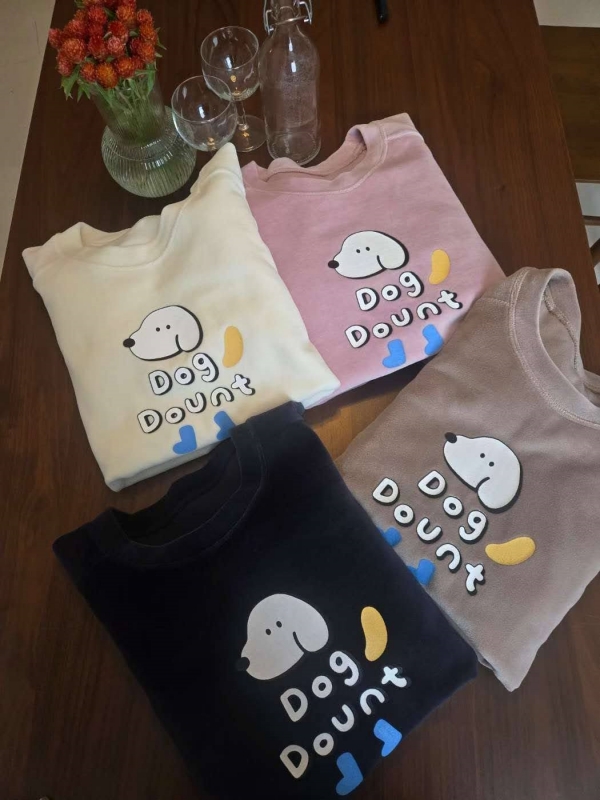 韓 狗狗細絨上衣 4色 size