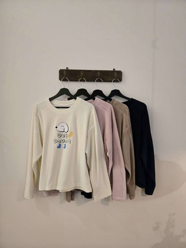 韓 狗狗細絨上衣 4色 size