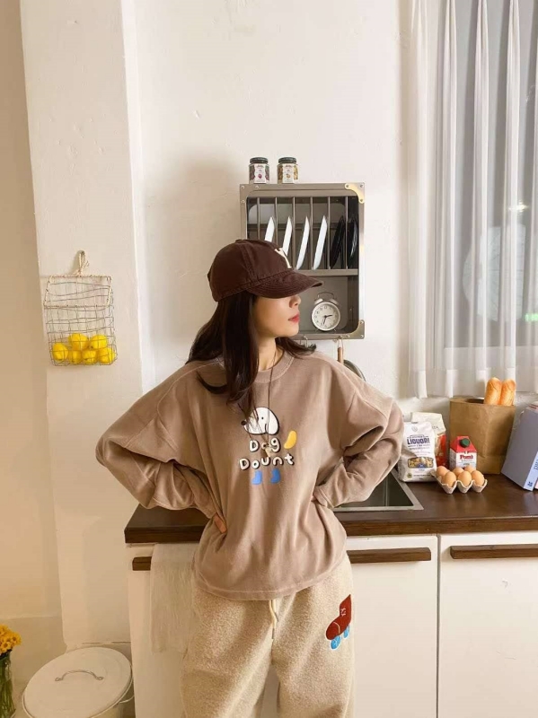 韓 狗狗細絨上衣 4色 size