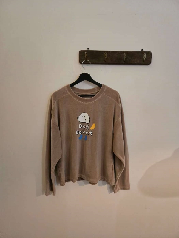 韓 狗狗細絨上衣 4色 size