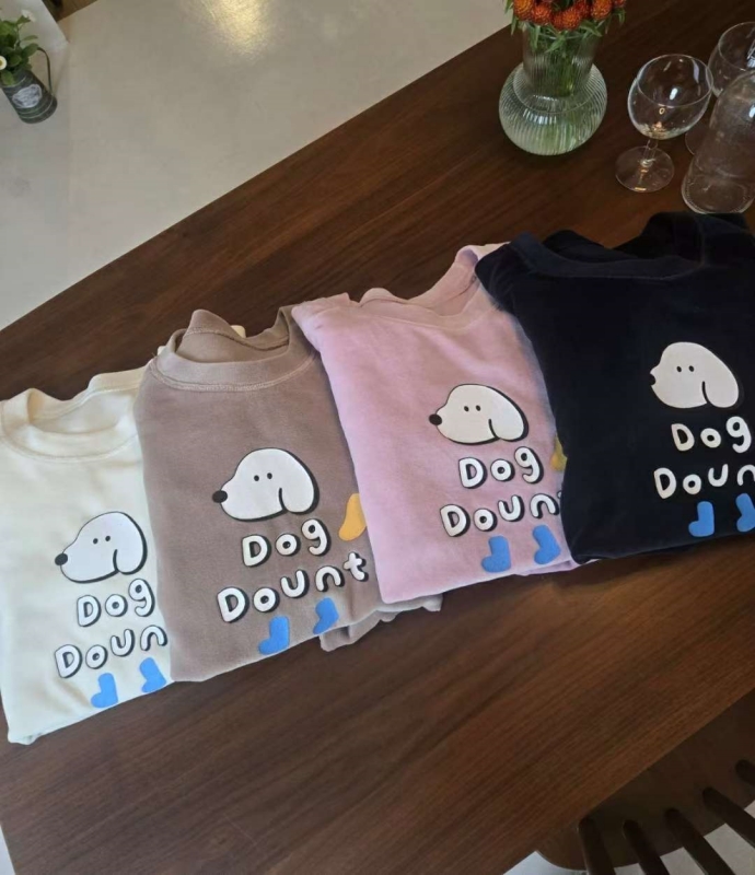 韓 狗狗細絨上衣 4色 size