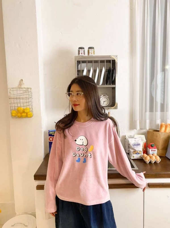 韓 狗狗細絨上衣 4色 size