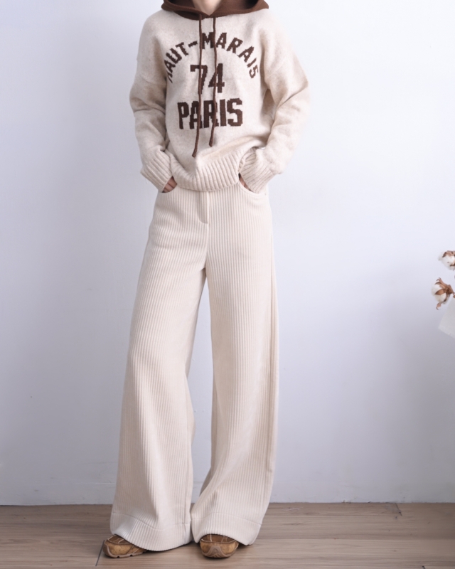 韓 配色連帽針織上衣 3色