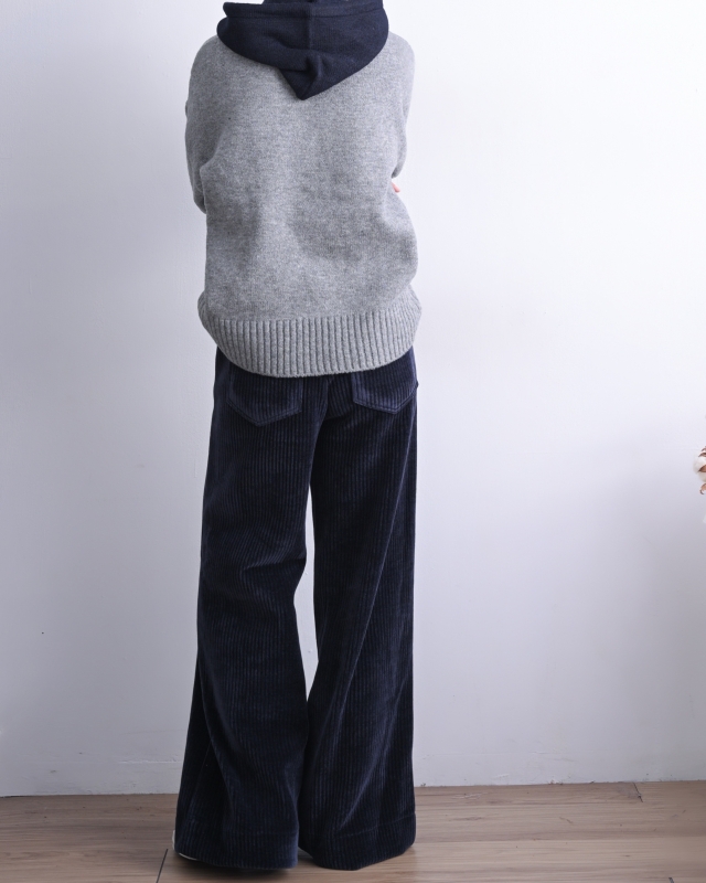 韓 配色連帽針織上衣 3色