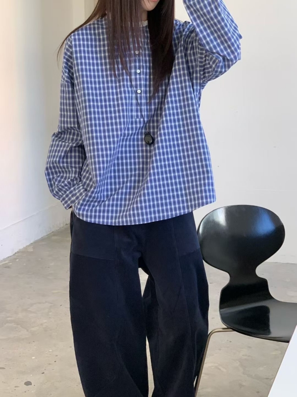 韓 皺皺小領上衣 3色