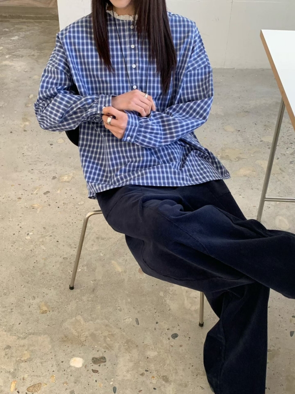 韓 皺皺小領上衣 3色