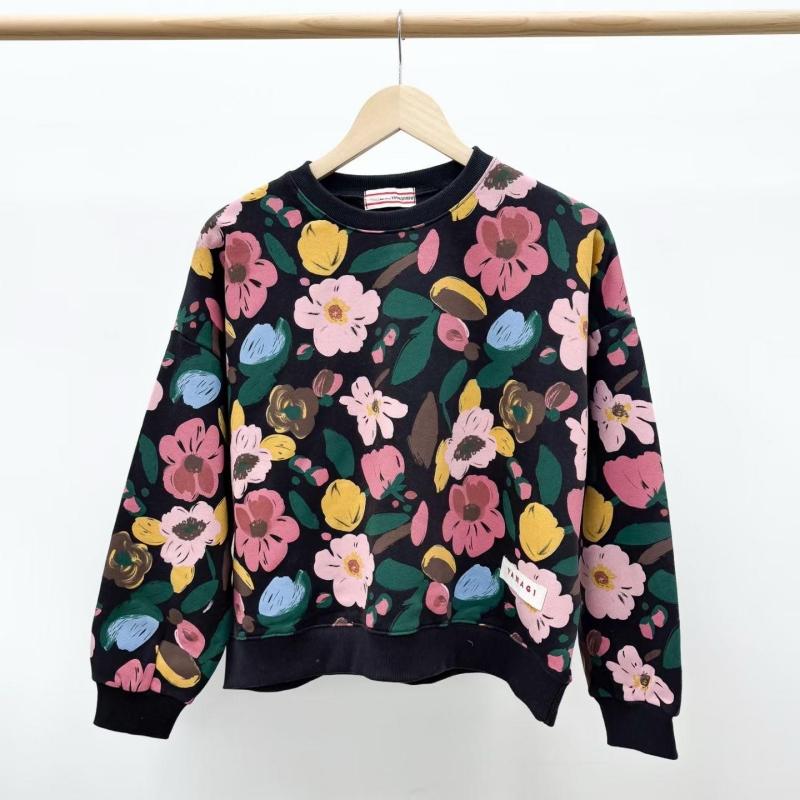 韓 繽紛花花圓領上衣 2色 size