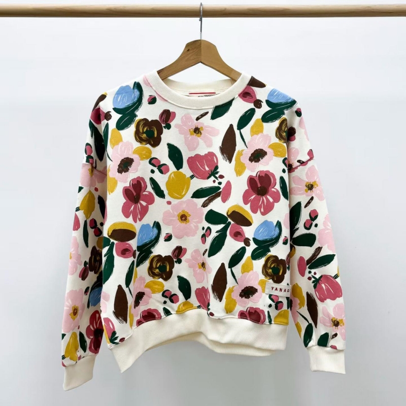 韓 繽紛花花圓領上衣 2色 size