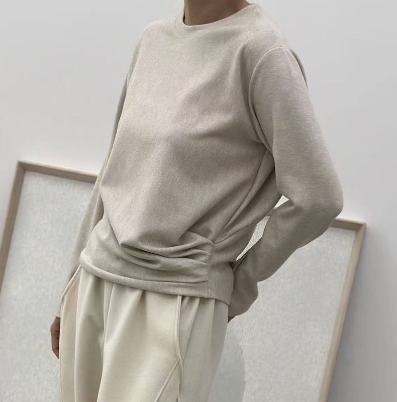 韓 前抓褶造型上衣 4色 size