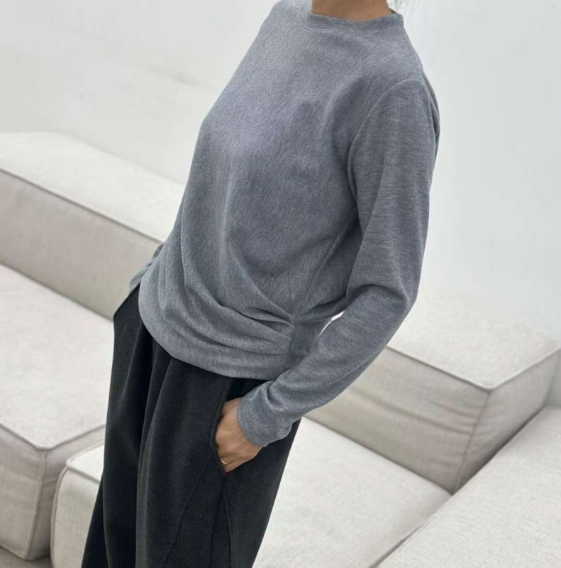 韓 前抓褶造型上衣 4色 size