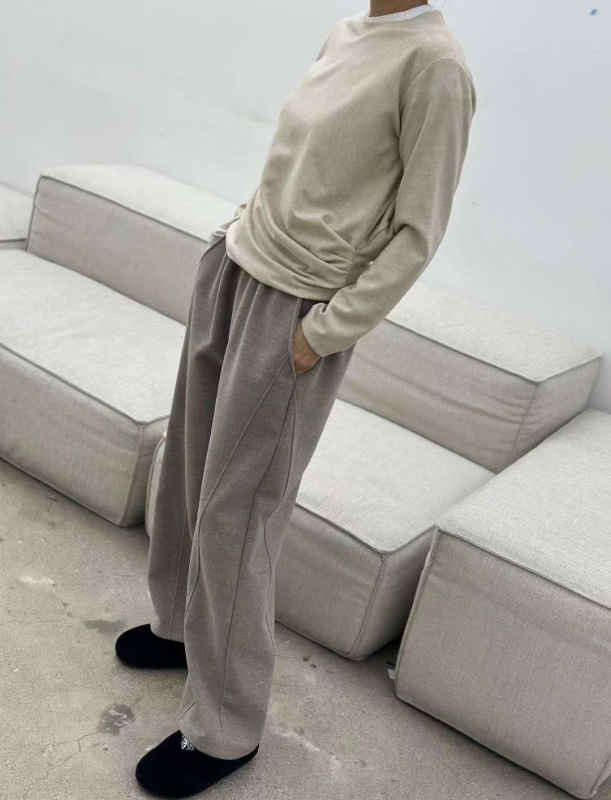 韓 前抓褶造型上衣 4色 size