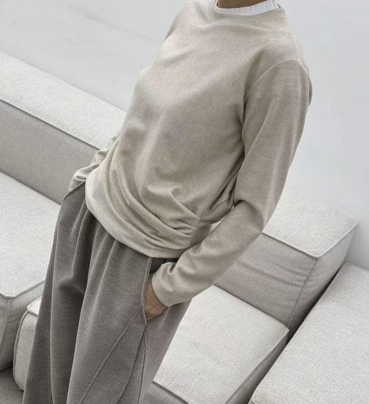 韓 前抓褶造型上衣 4色 size