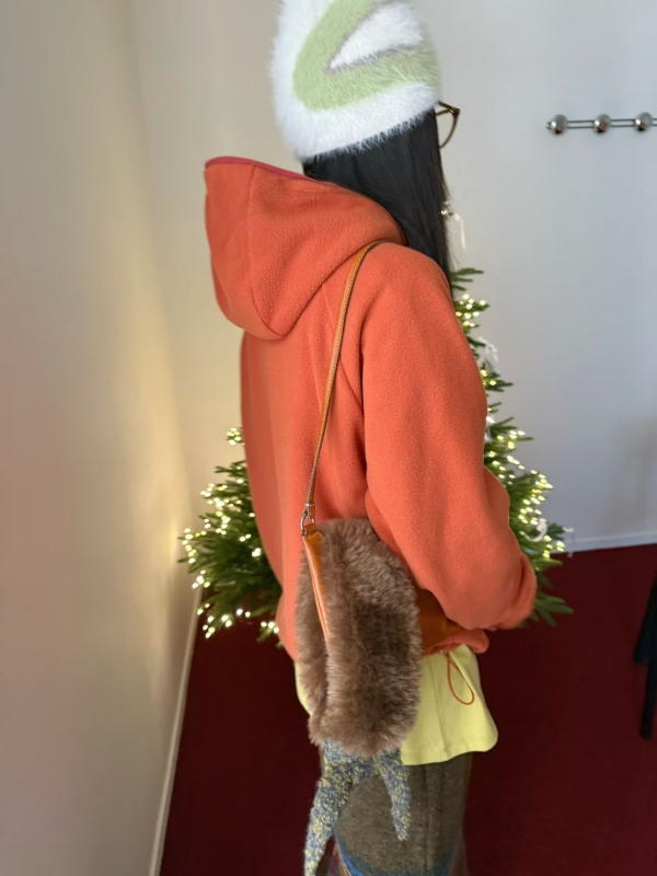 韓 滾邊配色連帽上衣 3色 size