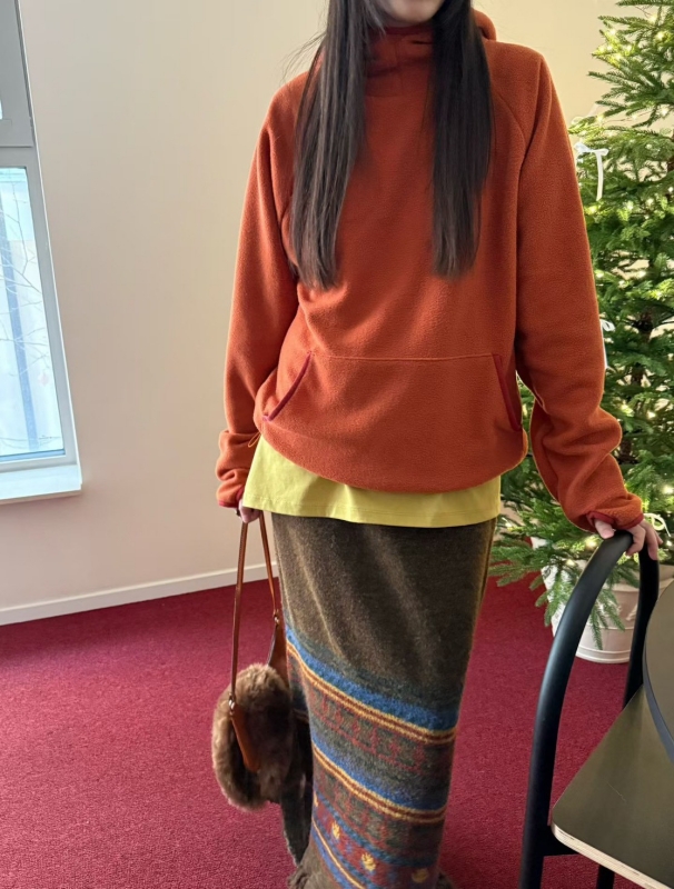 韓 滾邊配色連帽上衣 3色 size