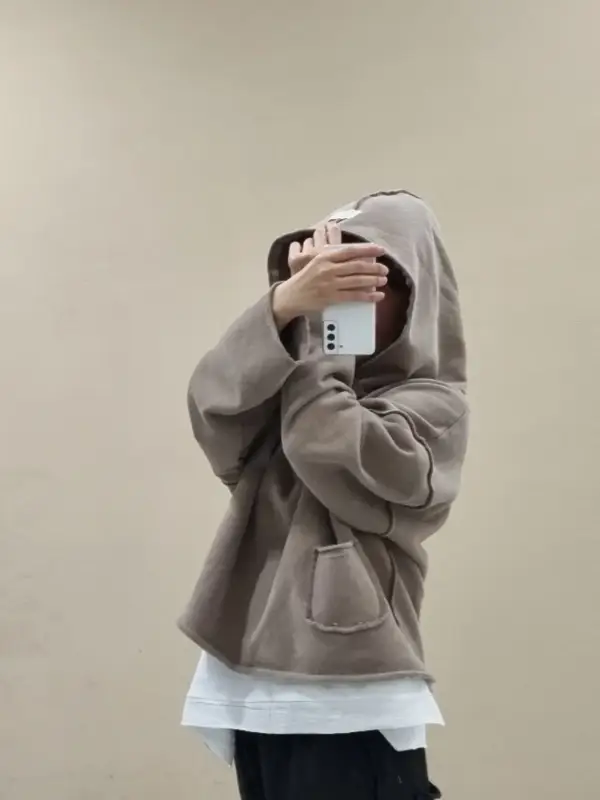 韓 單口袋連帽上衣 3色