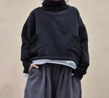 韓 麻花領口袋上衣 4色