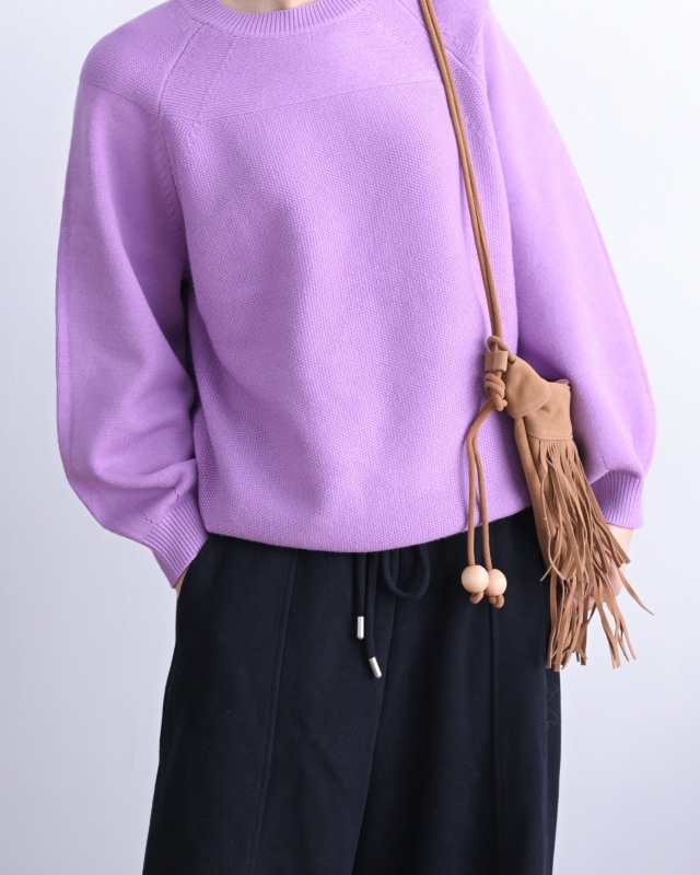 韓 圓領剪接針織上衣 5色 size