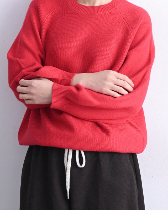 韓 圓領剪接針織上衣 5色 size