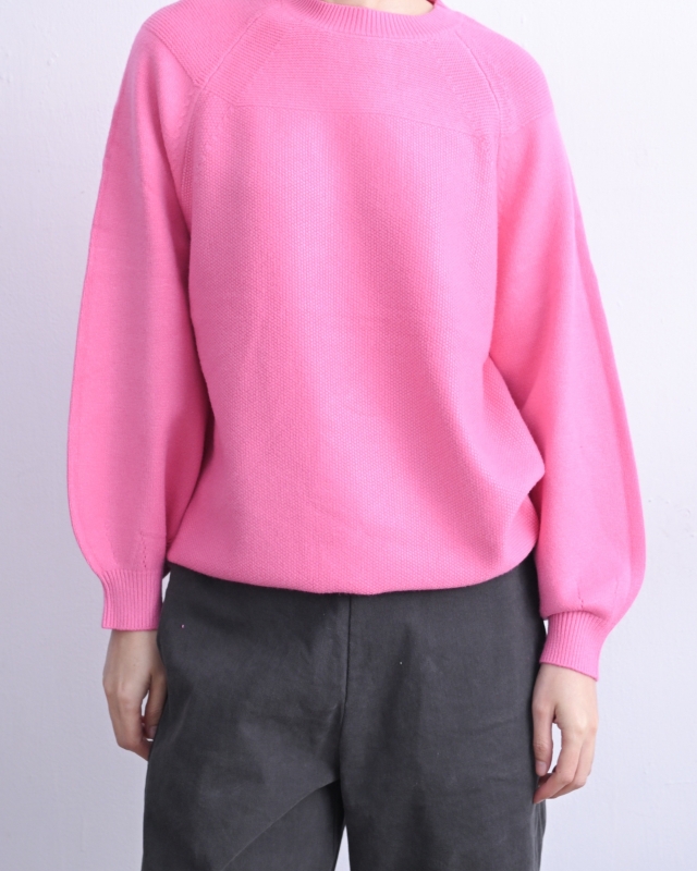 韓 圓領剪接針織上衣 5色 size