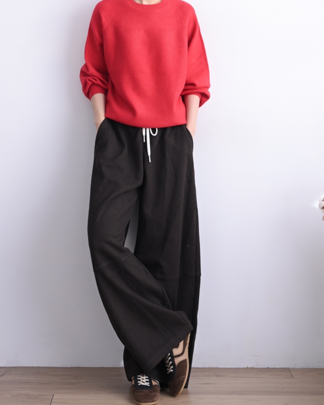 韓 圓領剪接針織上衣 5色 size