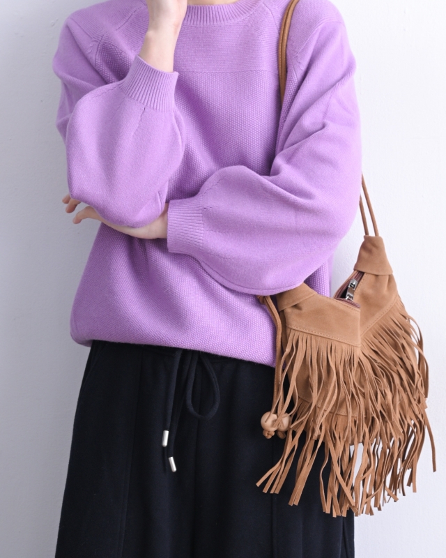 韓 圓領剪接針織上衣 5色 size