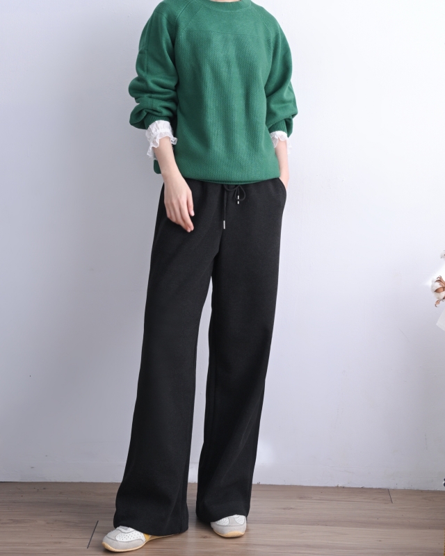 韓 圓領剪接針織上衣 5色 size