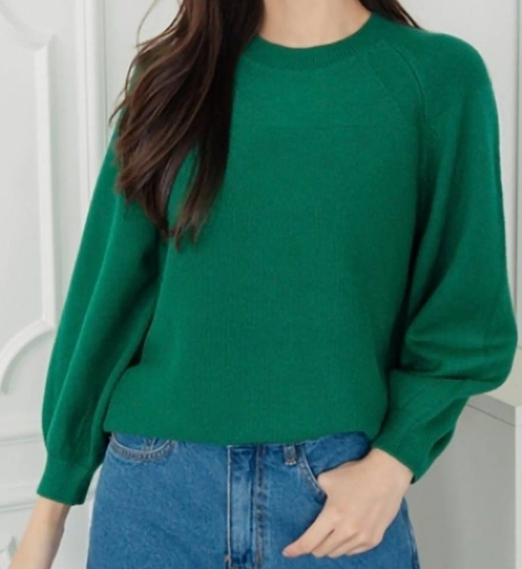 韓 圓領剪接針織上衣 5色 size