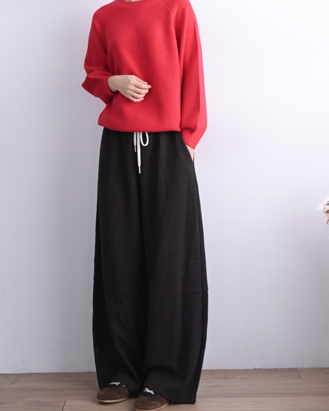 韓 圓領剪接針織上衣 5色 size