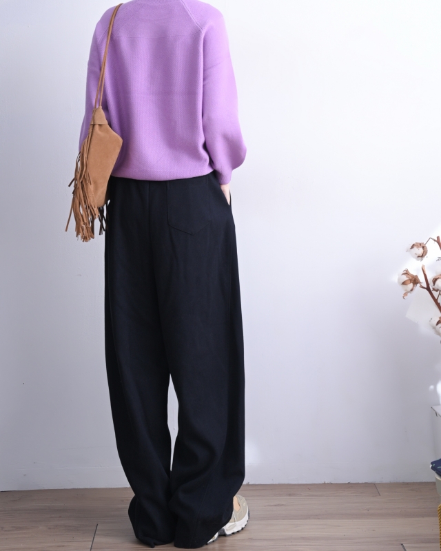 韓 圓領剪接針織上衣 5色 size