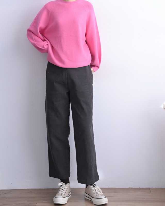 韓 圓領剪接針織上衣 5色 size