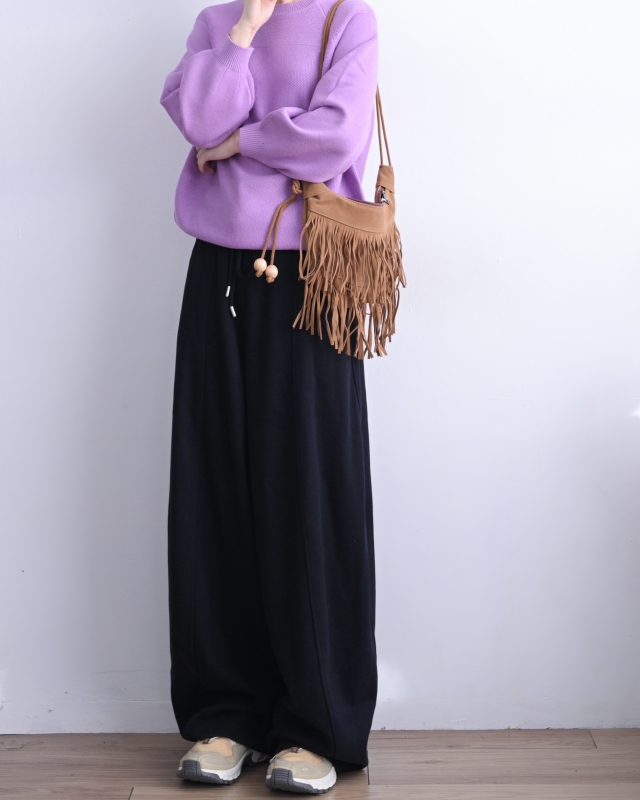 韓 圓領剪接針織上衣 5色 size