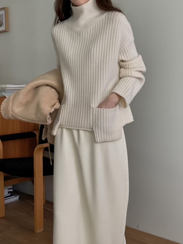 韓  凸口袋上衣 2色