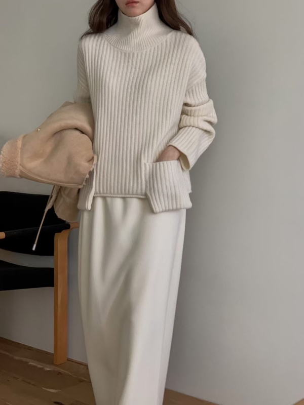 韓  凸口袋上衣 2色