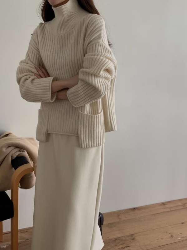 韓  凸口袋上衣 2色