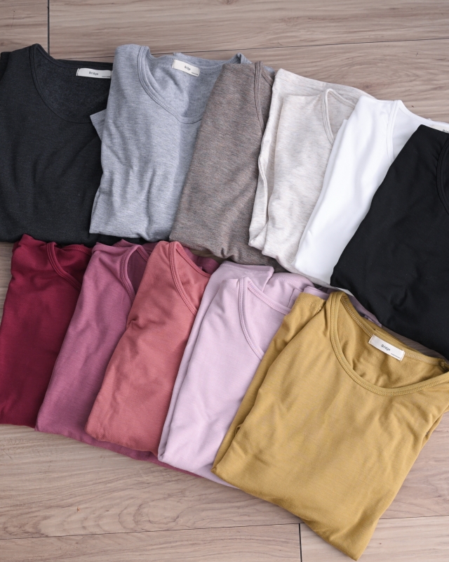 韓 圓領磨毛上衣 14色 size