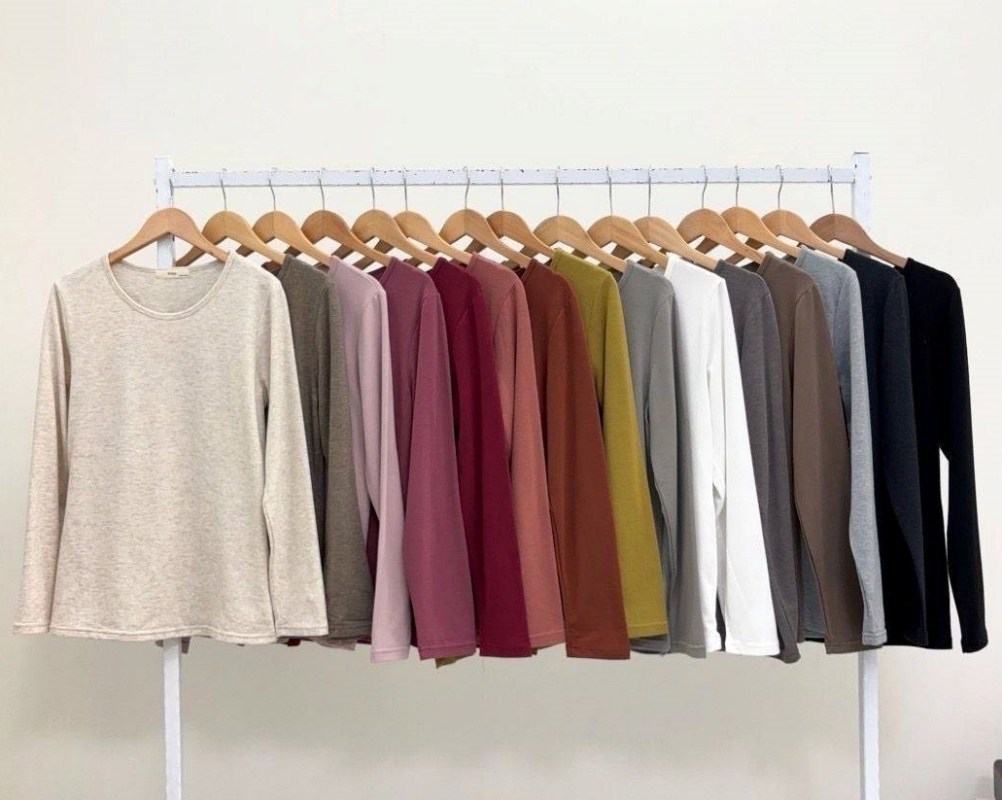 韓 圓領磨毛上衣 14色 size