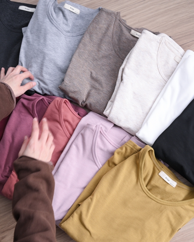 韓 圓領磨毛上衣 14色 size