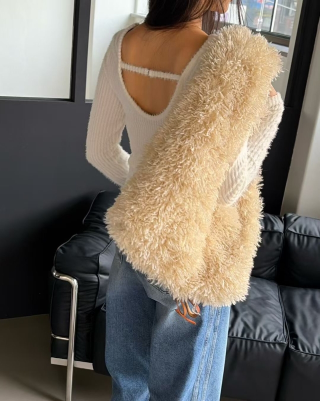 韓 小露背上衣 2色