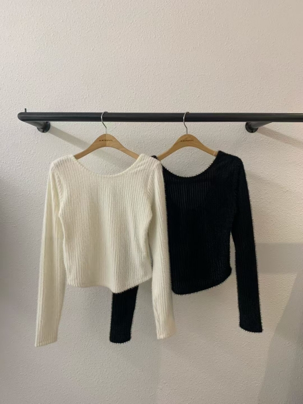 韓 小露背上衣 2色