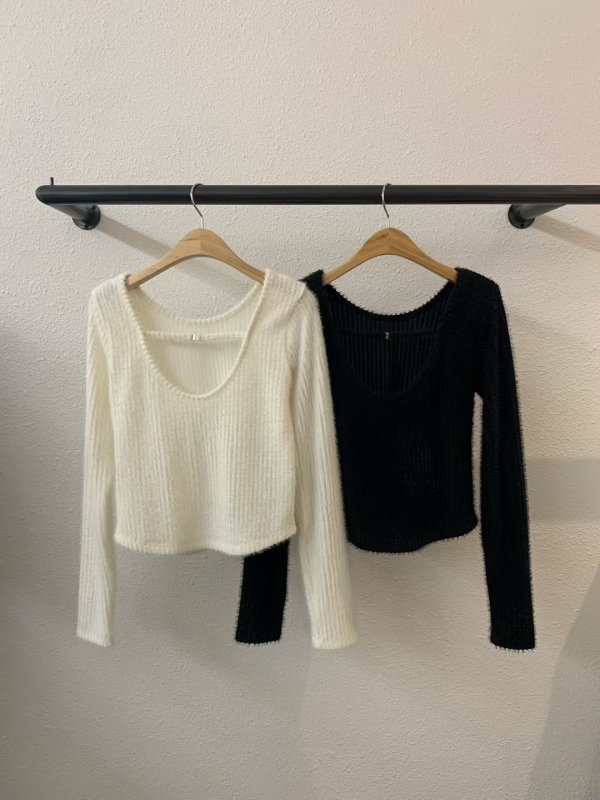 韓 小露背上衣 2色