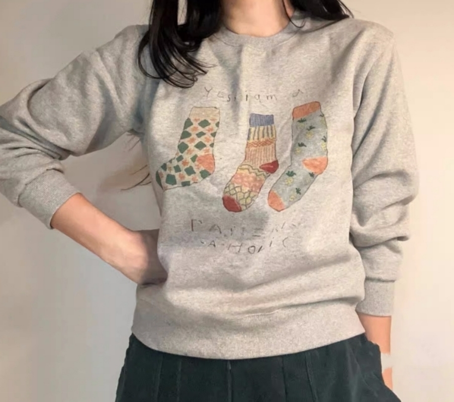 韓 三隻襪子上衣 2色 size