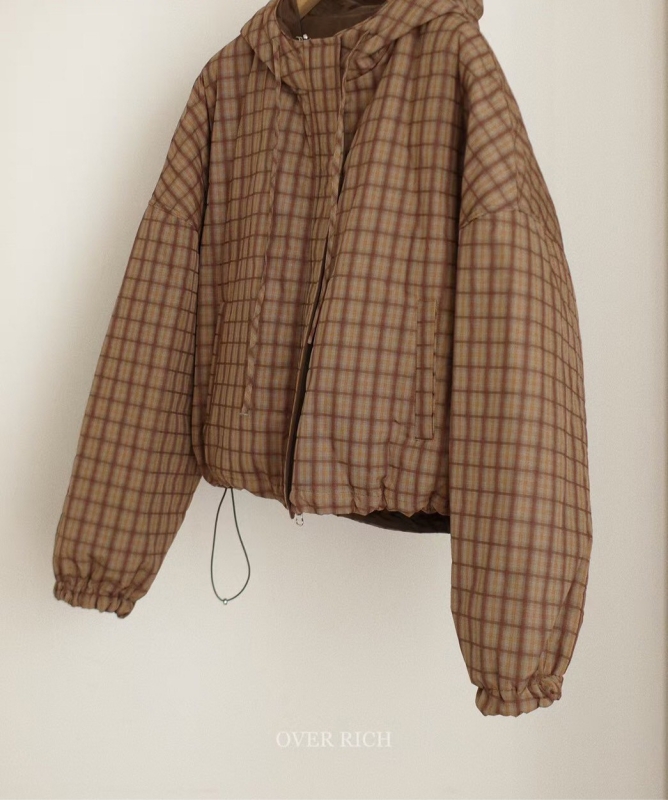 韓 兩面穿小格紋外套 2色