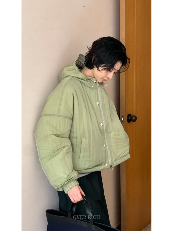 韓 兩面穿小格紋外套 2色