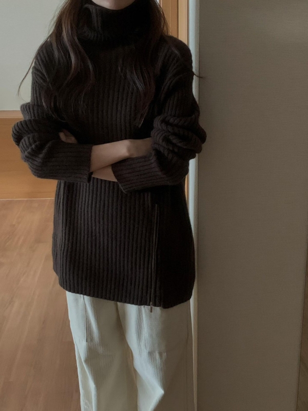 韓 下拉鍊高領上衣 3色