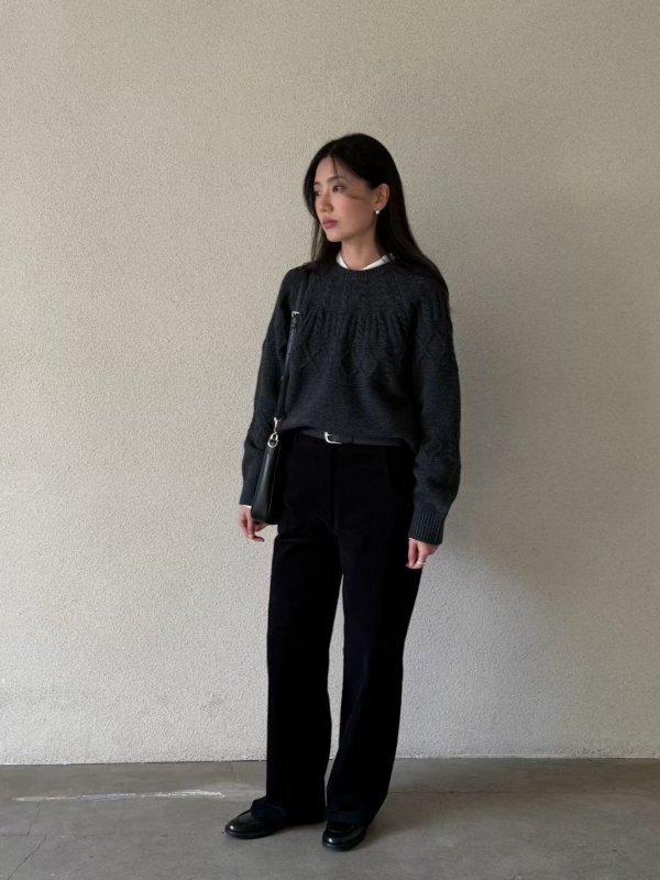 韓 捲捲菱形上衣 3色