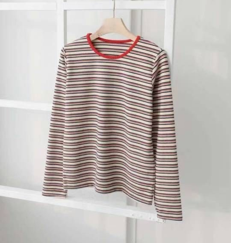 韓 Q彈條文上衣 2色 size