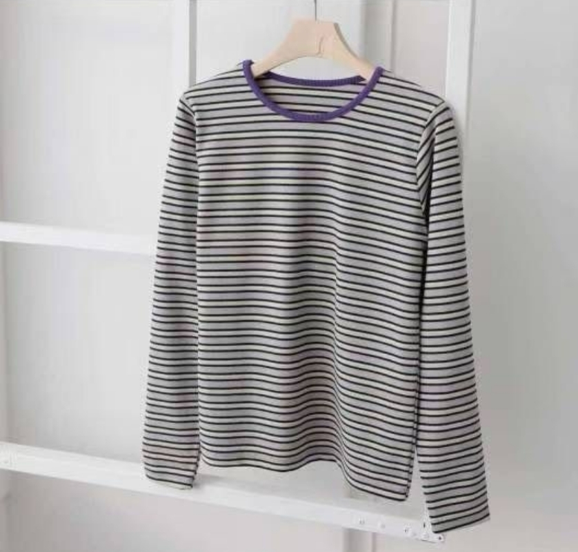 韓 Q彈條文上衣 2色 size