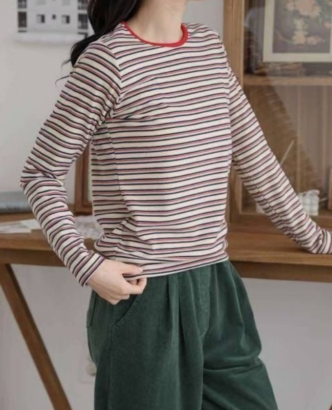 韓 Q彈條文上衣 2色 size