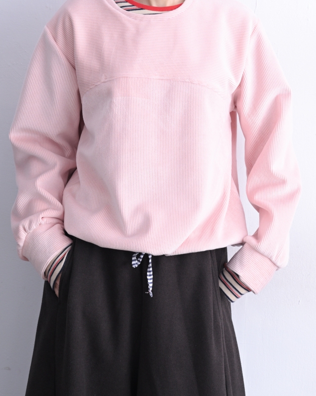 韓 下綁帶條絨上衣 2色 size