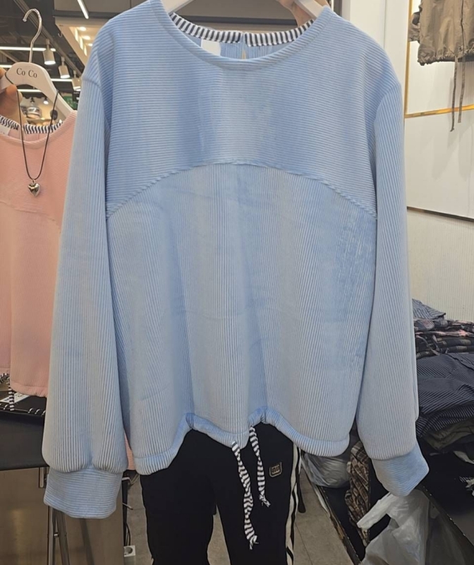 韓 下綁帶條絨上衣 2色 size